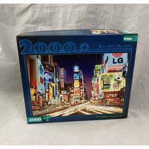 2000 Piece Buffalo Games Jigsaw Puzzle Times Square New York NY w Bonus Poster